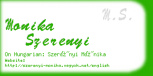 monika szerenyi business card